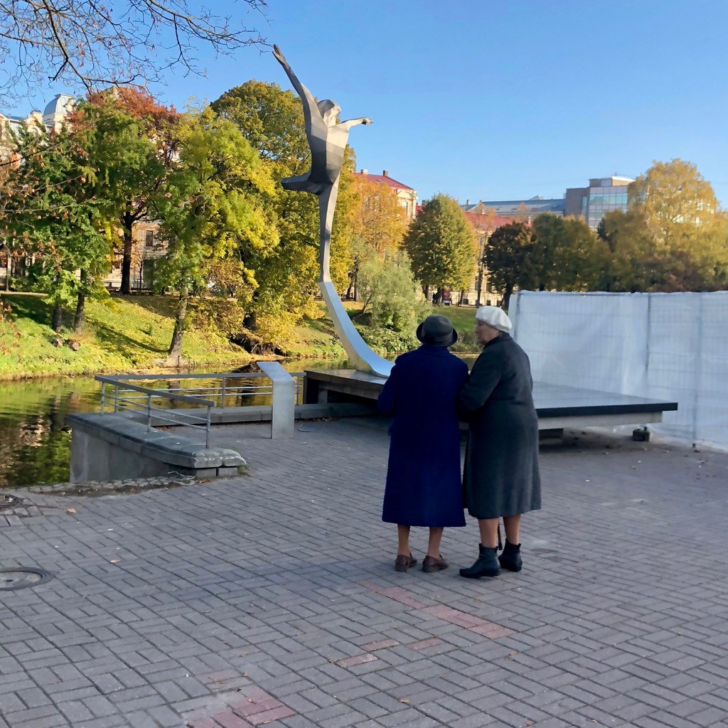 Canal park in the middle of the city