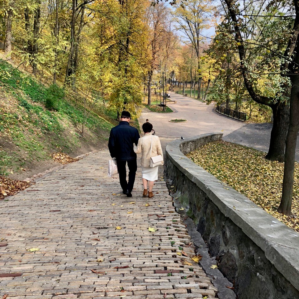Lovely wooded trails along the bluffs between the city center and Dnipro River