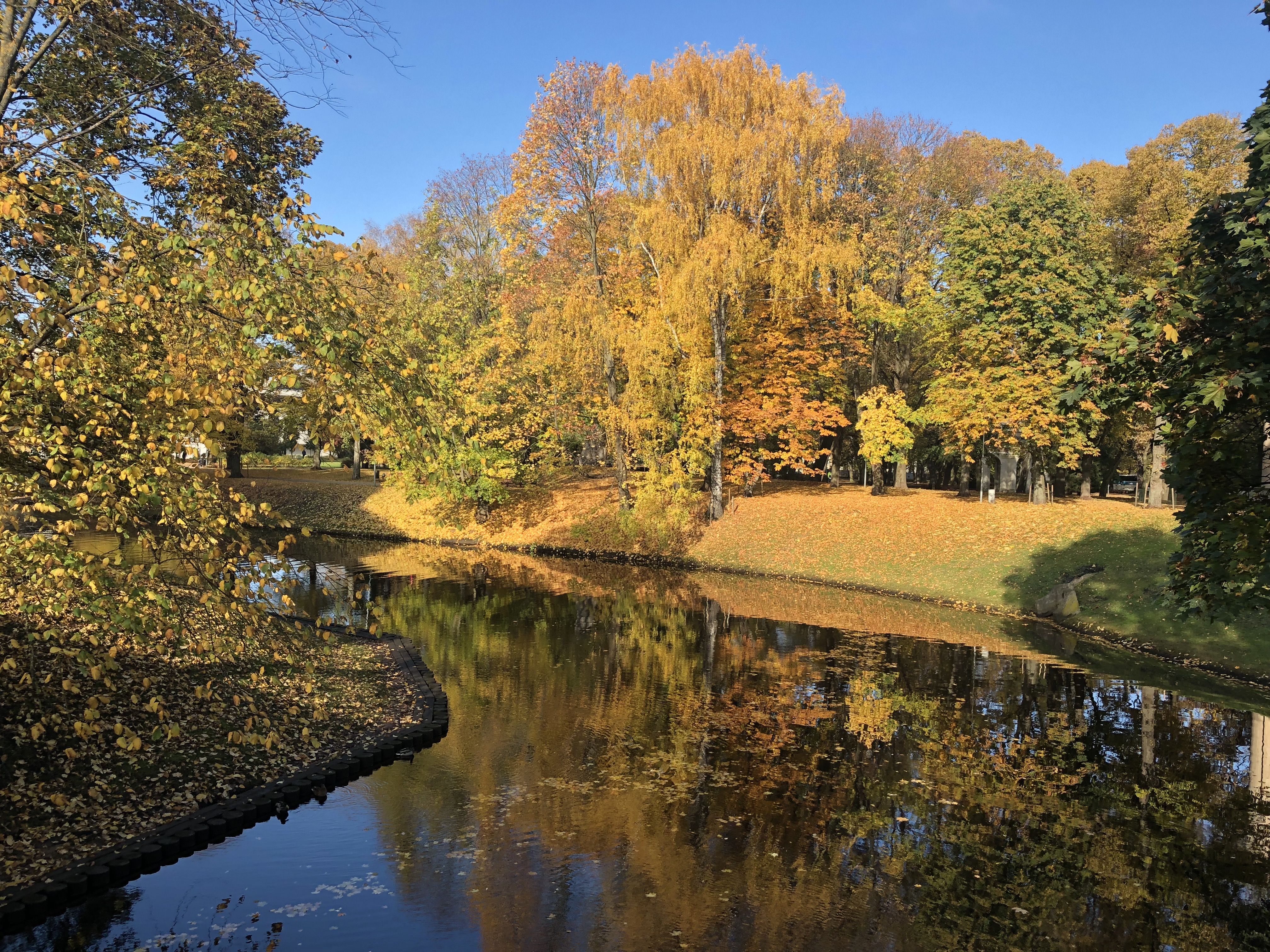 Canal park in the middle of the city